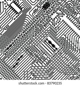 Square monochrome background - design multi-layered electronic circuit board