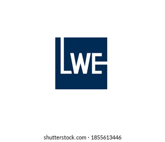 square monogram anagram lettermark logo of letter l w e 