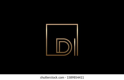 Square monogram letters logo DI,ID,D and I 