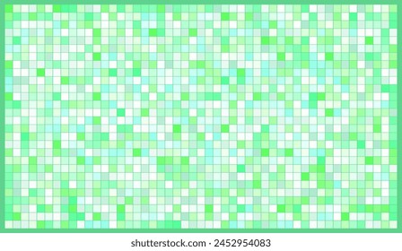 Square mosaic background, backdrop, wallpaper (green)