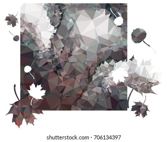 Square mosaic background with maple leaves silhouettes. Vector clip art.
