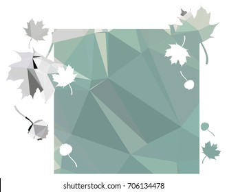 Square mosaic background with maple leaves silhouettes. Vector clip art.