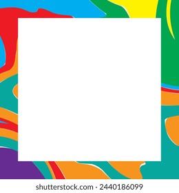 Square mosaic frame for text, photos and pictures. Vector clip art.