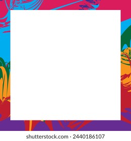 Marco cuadrado del mosaico para el texto, las fotos y las imágenes. Vector clip art.