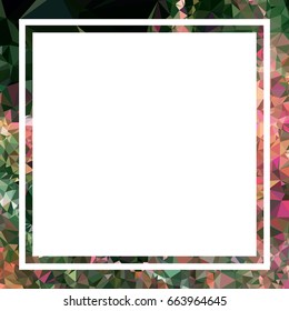 Square mosaic frame for text, photos and pictures. Vector clip art.