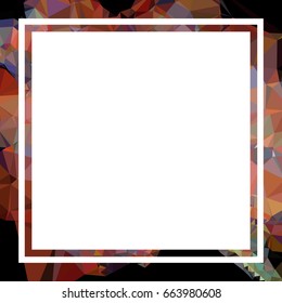 Square mosaic frame for text, photos and pictures. Vector clip art.