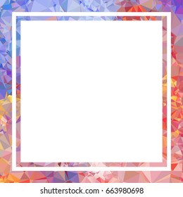 Square mosaic frame for text, photos and pictures. Vector clip art.