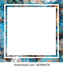 Square mosaic frame for text, photos and pictures. Vector clip art.