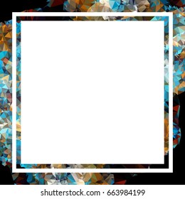 Square mosaic frame for text, photos and pictures. Vector clip art.