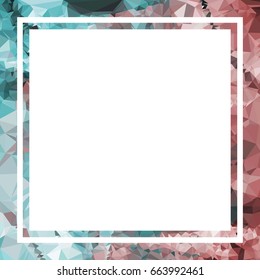 Square mosaic frame for text, photos and pictures. Vector clip art.