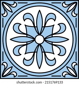 Square mosaic ornament. Geometric decorative pattern. Vector illustration