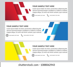 square mosaic pattern color banner set