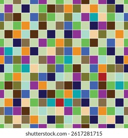 square motif pattern with many colors in it