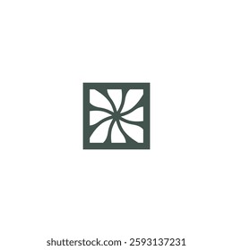 Square Motion Emblem Geometric Swirl Logo