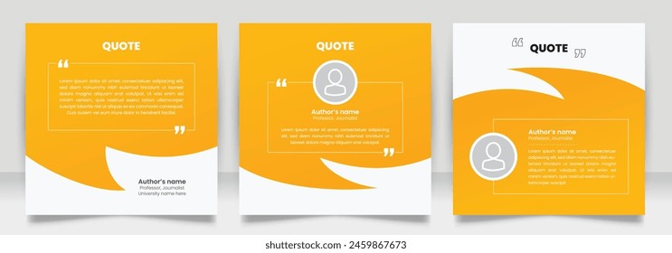 Square Motivation Quote Template. 3D bubble testimonial banner, quote, infographic. Social media post template designs for quotes. Good for Inspirational Text, Quotes etc.