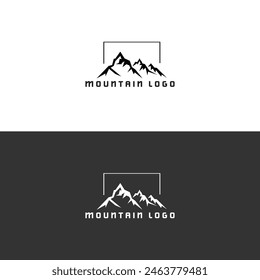 Square Mountain logo design with vector print ready file