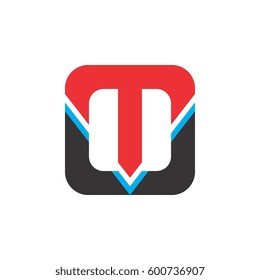 Square with MU letter  logo vector design