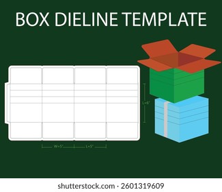 Square Multi death cardboard box 5x5x6 inch dieline template. Design Editable Vectoe File. "Box" can be used for a variety of purposes. Some of its common uses are:Packaging