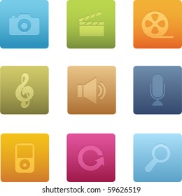 Square Multimedia Icons