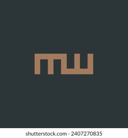 Square MW letter logo with Arabic style