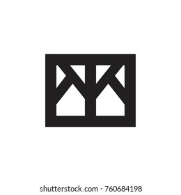 Square with MYT letter inside logo design vector