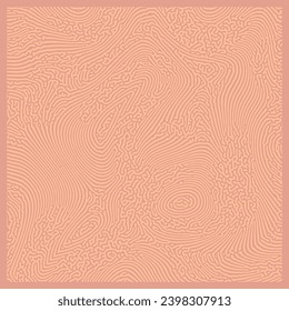 Patrón de coral natural cuadrado, diseño de afiches abstractos de melocotón con ornamento de difusión de reacción. Para banner, volante, tarjeta de invitación. Ilustración del vector