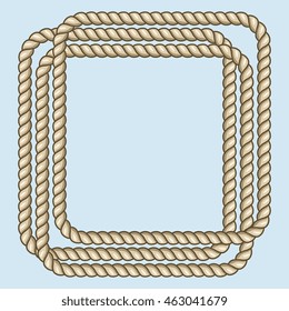 Square nautical brown ropes frame