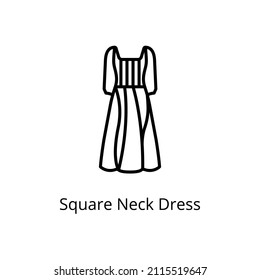 icono de vestido de cuello cuadrado en vector. Logotipo
