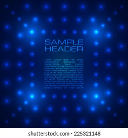 Square neon box with space for your text. Vector illustration.