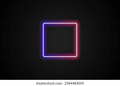 square neon frame with gradient color