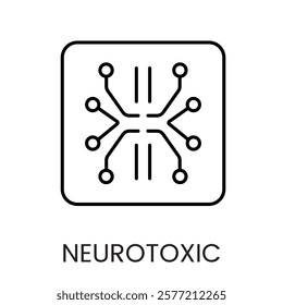 A square neuron inspired icon in vector, representing neurotoxic frameworks, with an editable stroke.