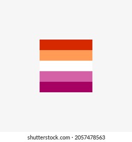 Square new lesbian flag on white background