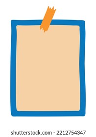 Icono de nota cuadrada. Afiche o cartel para el sitio web. Plantilla, eliminación y burla. Lugar para mensajes de texto y recordatorios. Planificación y programación. Visión de futuro y fijación de objetivos. Dibujo vectorial plano de dibujos animados