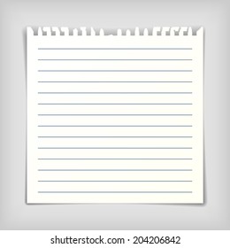 Square Note Paper Sheet, Realistic Vector Illustration