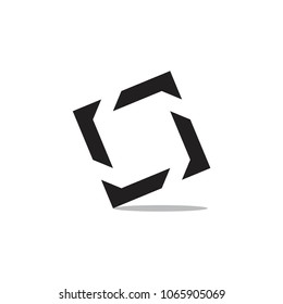 square object with shadow logo vector