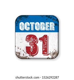 Square old grune frame with october Halloween holiday calendar
