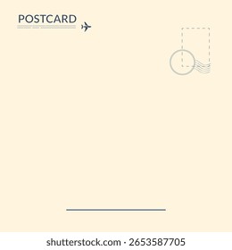 Square old postcard template. Vintage Post card frame design