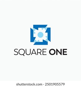 Square one digit 1 logo design ideas business name editable vector template  royalty free image