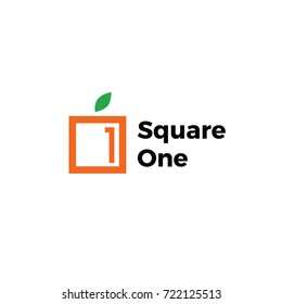 square one food logo vector template