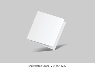 Square open Leaflet, bi fold mockup template .Blank paper, thank you card, notecards, note paper, greeting card, wedding invitation, postcard, brochure or creative work for presentation of design