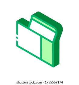 Square Opened Pappkarton Box Vektorisometrisches Zeichen. farbige einzelne Symbolillustration