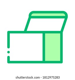 Square Opened Cardboard Carton Box Vector Icon Thin Line. Carton Open And Closed Box Packaging Concept Linear Pictogram. Parcel, Shipping Service Illustration