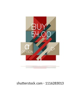 Square option infographic banner. Data and information visualization, geometric design. Vector illustration