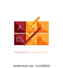 Square option infographic banner. Data and information visualization, geometric design. Vector illustration