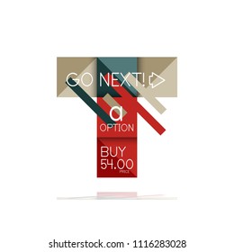 Banner infográfico de opção quadrado. Visualização de dados e informações, design geométrico. Ilustração vetorial