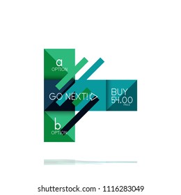 Square option infographic banner. Data and information visualization, geometric design. Vector illustration