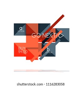 Banner gráfico de opción cuadrada. Visualización de datos e información, diseño geométrico. Ilustración del vector