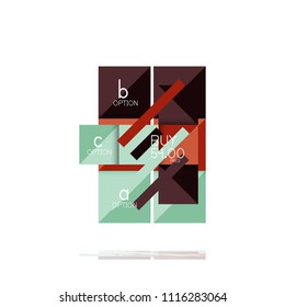 Square option infographic banner. Data and information visualization, geometric design. Vector illustration