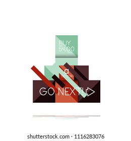 Square option infographic banner. Data and information visualization, geometric design. Vector illustration
