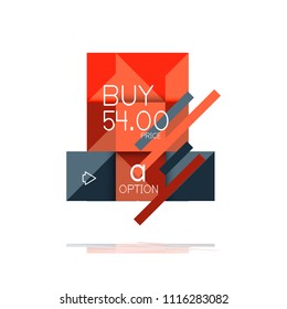 Square option infographic banner. Data and information visualization, geometric design. Vector illustration